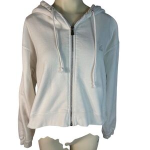 Yelabel Yellow Label Co. Heavy Duty Cropped White Hoodie. Med